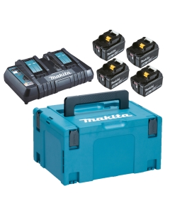 ENERGY KIT 18V 5,0 Ah COMPOSTO DA: VALIGETTA MAKPAC + 4 BATTERIE BL1850B + CARICABATTERIE DC18RD cod. 197626-8