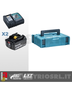 ENERGY KIT 18V 6,0 Ah COMPOSTO DA: VALIGETTA MAKPAC + 2 BATTERIE BL1860B + DC18RC cod. 198116-4