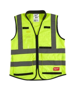 PREMIUM HIGH-VISIBILITY VEST GILET ALTA VISIBILITA' GIALLO 15 SCOMPARTI