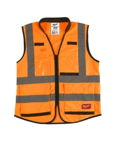 PREMIUM HIGH-VISIBILITY VEST GILET ALTA VISIBILITA' ARANCIONE 15 SCOMPARTI