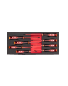 VDE TRILOBE SCREWDRIVER SET FOAM INSERT - 8 PCS - SET DI 8 GIRAVITI ISOLATI 1000V IN MODULO MORBIDO cod. 4932493249