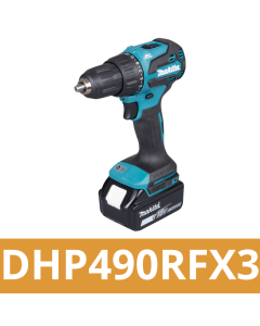 DHP490RFX3 TRAPANO AVVITATORE A PERCUSSIONE A BATTERIA 18V  65Nm CON VALIGETTA 74 ACCESSORI
