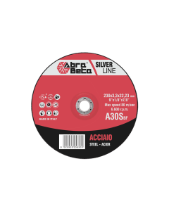 A30S DISCHI DA TAGLIO CENTRO DEPRESSO DIAMETRO 230 mm SPESSORE 3,2 mm FORO 22,23 mm cod. 000050230