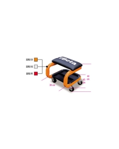 2252 G - SEGGIOLINO CON ROTELLE STRUTTURA GRIGIA cod. 022520002