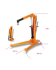 3025 GRU IDRAULICA PIEGHEVOLE CON POMPA A DOPPIO EFFETTO L: 500 mm L: 1560 mm H: 1650 mm cod. 030250001