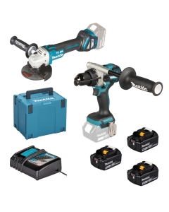 DLX2547TJ KIT 18V COMPOSTO DA: DHP492 AVVITATORE A PERCUSSIONE + DGA513 SMERIGLIATRICE ANGOLARE