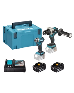 DLX2549TJ KIT A BATTERIA 18V 5,00 Ah COMPOSTO DA: DHP492 TRAPANO PERCUSSIONE + DTD173 AVVITATORE IMPULSI