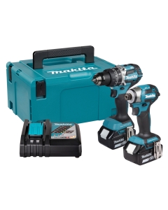 DLX2575TJ KIT A BATTERIA 18V 5,00 Ah COMPOSTO DA:  DHP484 TRAPANO A PERCUSSIONE + DTD173 AVVITATORE AD IMPULSI