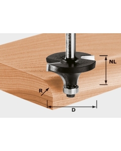 HW S8 FRESE A RAGGIO CONCAVO CON CUSCINETTO GUIDA GAMBO 8 mm