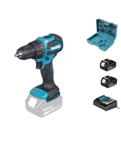 DHP490RFX3 TRAPANO AVVITATORE A PERCUSSIONE A BATTERIA 18V  65Nm CON VALIGETTA 74 ACCESSORI