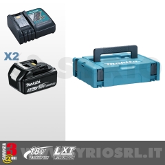 ENERGY KIT 18V 5,0 Ah COMPOSTO DA: VALIGETTA MAKPAC + 2 BATTERIE BL1850B + DC18RC cod. 197624-2