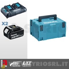 ENERGY KIT 18V 5,0 Ah COMPOSTO DA: VALIGETTA MAKPAC + 2 BATTERIE BL1850B + DC18RD cod. 197629-2