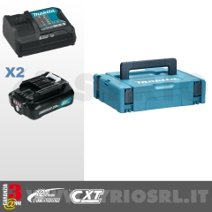 ENERGY KIT 12V Max 2,0 Ah COMPOSTO DA: VALIGETTA MAKPAC + 2 BATTERIE BL1021B + DC10SB cod. 197658-5