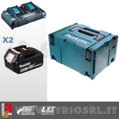 KIT ENERGY 18V 6,0 Ah COMPOSTO DA: VALIGETTA MAKPAC + 2 BATTERIE BL1860B + DC18RD cod. 198077-8