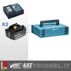 ENERGY KIT 18V 6,0 Ah COMPOSTO DA: VALIGETTA MAKPAC + 2 BATTERIE BL1860B + DC18RC cod. 198116-4