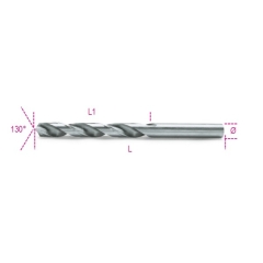 412 PUNTA ELICOIDALE CILINDRICA SERIE CORTA, HSS RETTIFICATA DIAMETRO 0.5 mm, LUNGHEZZA UTILE 6 mm LUNGHEZZA 22 mm