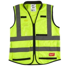 PREMIUM HIGH-VISIBILITY VEST GILET ALTA VISIBILITA' GIALLO 15 SCOMPARTI