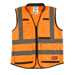 PREMIUM HIGH-VISIBILITY VEST GILET ALTA VISIBILITA' ARANCIONE 15 SCOMPARTI