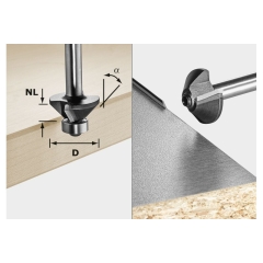 S8 HW 30° D25-KL OFK FRESA PER SMUSSI per OF 1010, OF 1010 R, OFK 700, MFK 70 cod. 499800