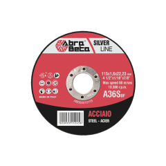 A36S DISCHI DA TAGLIO CENTRO PIANO DIAMETRO 115 mm SPESSORE 1,6 mm FORO 22,23 mm cod. 000010119