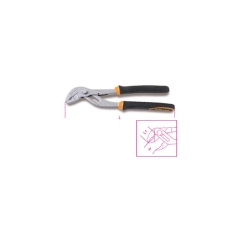 1047BM PINZA REGOLABILE A PULSANTE CON IMPUGNATURA BIMATERIALE 240 mm cod. 010470340