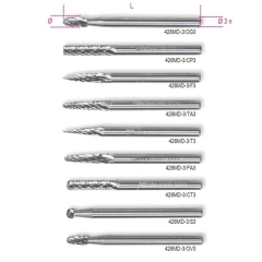 426MD-3/S3 MINI FRESA ROTATIVE IN METALLO DURO S3 DIAMETRO 3 mm LUNGHEZZA 38 mm cod. 004260338