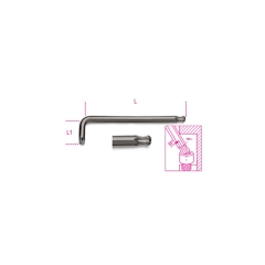97BTXL CHIAVI MASCHIO PIEGATE CON UN'ESTREMITA' SFERICA, MODELLO LUNGO, PER VITI CON IMPRONTA TORX