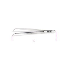 991 PINZETTA A MOLLA A PUNTE FINI CURVE ARROTONDATE ZIGRINATE 130 mm cod. 009910001