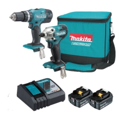 DLX2336X KIT A BATTERIA 18V max 3,0 Ah COMPOSTO DA: DHP453Z TRAPANO A PERCUSSIONE + DTD156Z TRAPANO AVVITATORE A MASSA BATTENTE