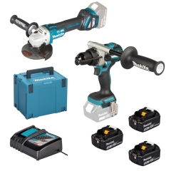 DLX2547TJ KIT 18V COMPOSTO DA: DHP492 AVVITATORE A PERCUSSIONE + DGA513 SMERIGLIATRICE ANGOLARE