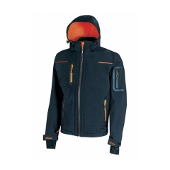 FU187DB SOFT SHELL MODELLO SPACE COLORE NERO/ARANCIO