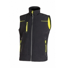 FU188 GILET SOFT SHELL MODELLO UNIVERSE COLORE NERO/GIALLO